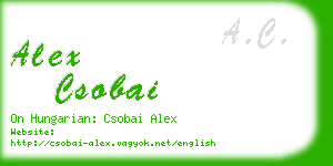 alex csobai business card